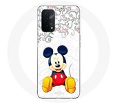 Coque pour Oppo A74 5G Mickey Mouse Fleurs Cœurs