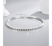 Pulseras de mano para mujer con bola irregular brillante de plata 925, accesorios de joyería de diseñador de lujo plata