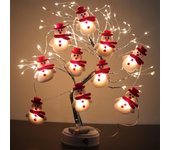 Guirnalda de luces LED navideñas con forma de muñeco de nieve, decoración navideña para el hogar, adorno para árbol de Navidad, regalos de Navidad Snowman