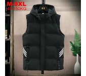 Chaleco con capucha para hombre, chaqueta gruesa de invierno para hombre, chaquetas acolchadas de algodón sin mangas para hombre, abrigos, chalecos cálidos, chalecos con capucha de talla grande 9xl 9XL