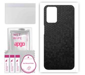 apgo Adhesivo Protector para la Parte Trasera Compatible con Oppo A54 (2021), Film envolvente, papel de aluminio y vinilo - Patrón de panal negro