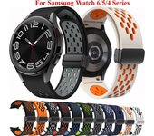 Correa de silicona para Samsung Galaxy Watch 6, 5, 4, 40mm, 44mm, 5Pro, 45mm, hebilla magnética, 6 Classic, 43mm, 47mm, pulsera sin huecos de 42mm Galaxy Watch 6 5 4 Series