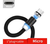 Cable de carga micro USB magnético para teléfono móvil Samsung Android Cable de carga de moda de carga rápida oro