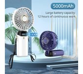 2023 Nuevo mini ventilador USB de mano, portátil y plegable con pantalla digital para oficina, estudiantes y exteriores, ventiladores de mano