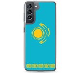 Coque Téléphone - Samsung - Galaxy S21 Ultra - Drapeau Kazakhstan - Souple - Multicolore