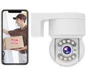 TALPOWER C48 Cámara WiFi para Exteriores, HD 2K 4MP, Visión Nocturna, Inclinación Panorámica de 360°, Detección de Movimiento, IP65 a Prueba de Agua, Audio Bidireccional, Aplicación Tuya/Smart Life - 1Pc C48 blanco