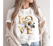 Ropa Verano Carta de Amor Flor Tendencia 90s Lindo Gráfico Camiseta Estampado Señoras Mujer T Top Casual Manga Corta Camiseta de Moda de Mujer 2XL