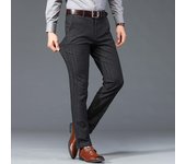 Primavera y Otoño Slim Fit Pantalones Casuales de Cintura Alta Pantalones de Hombre a Rayas cómodos elásticos Pantalones de Hombre Pantalones Casuales de Tubo Recto Pantalones de Hombre 30