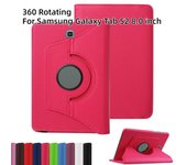Funda de cuero con tapa para tableta Samsung Galaxy Tab S2, funda de 8,0 pulgadas T710 T713 T715 T719 SM-T710 SM-T715, soporte giratorio 360 Samsung Galaxy Tab S2 8.0 rojo