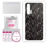 apgo Protective Skin Sticker for the back compatible with Honor 20 Pro, Wrap Film, Foil, Vinyl - Pattern Carbon Black Pixel