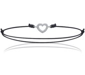 Les Trésors De Lily [J0086] - Bracelet Argent 'Love' noir argenté - 7x10 mm blanco