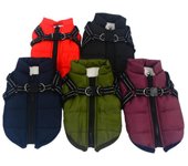 Chaqueta para perros con arnés a prueba de viento, Abrigo acolchado para perros, ropa para Chihuahua, Bulldog Francés, trajes para cachorros y Yorkie XL