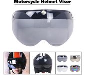 Visera Universal a prueba de viento para casco de motocicleta, visera frontal abatible hacia arriba, lente de protección contra el viento, 3 botones