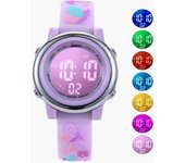 Reloj para niños, estudiantes, multifuncional, deportivo, para niñas, bonito reloj despertador impermeable con dibujos animados, relojes electrónicos LED