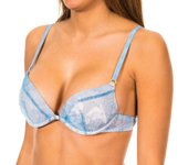 Sujetador con aro tejido de micro tul 00CWYY-0CAAU para Mujer 90 COPA B azul