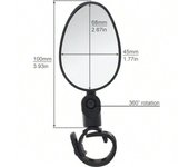 Nuevo espejo retrovisor de bicicleta de 360 grados, espejo convexo de gran angular, accesorios reflectores de mango de silicona de amplio campo de visión para bicicleta negro