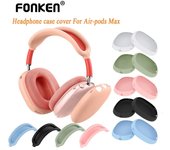 Fonken-funda protectora de silicona para auriculares, funda protectora para auriculares AirPods Max, nuevos accesorios lavables para auriculares 1 Pair Silicone Case blanco