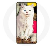Coque pour Huawei P8 Lite Turc de van chat blanc aux yeux bleu et jaune