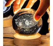 Luz de noche USB, lámpara LED de mesa con bola de cristal, decoración 3D de Luna, Planeta y galaxia para el hogar, lámpara de mesa, juguetes de fiesta para niños, regalos de Navidad para adultos 8cm*7.5cm