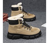 Botas de nieve de invierno para hombre, zapatos de algodón de alta calidad, cálidos para trabajo al aire libre, antideslizantes y resistentes al desgaste, novedad de 2023 39 negro