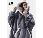 Sudadera con capucha de invierno para mujer y hombre, jersey de forro polar con estampado de televisión gigante, manta de gran tamaño con mangas largas de franela One Size rojo