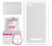 apgo Protective Skin Sticker for the back compatible with Xiaomi Redmi 4A, Wrap Film, Foil, Vinyl - Pattern Transparent Carbon
