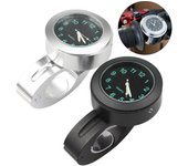 Reloj Universal para manillar de motocicleta, barra de agarre manual para bicicleta, reloj con esfera de montaje, resistente al agua, para Motor de bicicleta y patinete, 7/8 negro