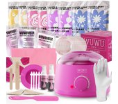 Kit de depilación WUWUVISTA, regalo perfecto para Halloween, cera dura para depilación con calentador de cera, perlas de depilación para rostro, depilación brasileña, cuerpo completo, bikini y piel sensible. EU Plug