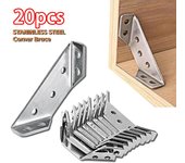 1/10/30/50 piezas de conectores de muebles de soporte fijo de ángulo recto de acero inoxidable engrosado de 90 grados con tornillos