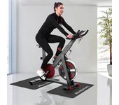 2 alfombrillas antideslizantes para bicicleta de ejercicio, con reducción de ruido, para ciclismo de interior, bicicleta estática, entrenador de bicicleta, cinta de correr elíptica, alfombra con absorción de sonido negro