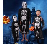 Disfraces de esqueleto fantasma para Halloween para adultos y niños: disfraces con máscaras de terror random ghost mask, One Size blanco