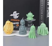 Molde de silicona para velas de aromaterapia con forma de calabaza fantasma de Halloween de Chou Kai