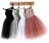 Vestidos de tirantes lisos para niñas, vestido de fiesta de cumpleaños para niñas, vestido de princesa para bebés pequeños 130