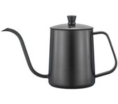 Cafetera de acero inoxidable con boquilla de cuello de cisne largo y boca fina anti-escaldaduras 1 plata