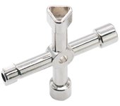 Llave triangular universal multifunción de 4 vías, llaves de fontanero triangulares para gabinetes de medidores de gas y electricidad, herramientas para purgar radiadores.