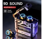 Auriculares inalámbricos YurKem TWS, auriculares Bluetooth para juegos, auriculares con Control táctil, auriculares estéreo deportivos impermeables con micrófono negro