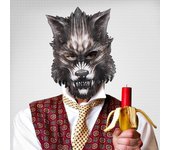 Máscara de lobo negro de media cara EVA para cosplay, accesorios de carnaval, fiesta de disfraces, Halloween One size