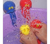 Juguetes de baño para bebés con forma de pulpo absorbente de esponja de 4 colores, juguetes para aliviar el estrés, juguetes de piscina de verano para niños rojo