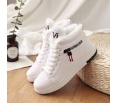 Botas de invierno 2024, botines para mujer, cálidos zapatos de invierno de felpa de PU, zapatillas planas con cordones, zapatos de mujer, botas de nieve cortas para mujer 35 negro