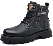 Botas altas de invierno para hombre, zapatos casuales de cuero de vaca a la moda, botas militares de diseñador nuevo para hombre 38