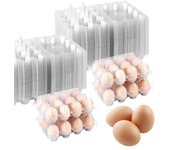 50 cajas de plástico transparente para huevos, 12 unidades, reutilizables, para exhibición en el hogar, rancho, granja y mercado. A