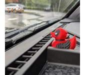 Figura de pato impresa en 3D, estatua de pato pequeño, escultura, modelo animal, tablero de instrumentos del coche, estantería de la oficina en casa, adorno decorativo de escritorio rojo