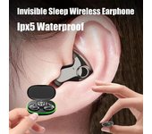 Auriculares invisibles para dormir Auriculares inalámbricos Bluetooth 5.3 Auriculares IPX5 impermeables con reducción de ruido Auriculares con control táctil negro