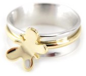 Anillo de plata 'Luz de mariposa' 52