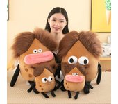 Muñeco de patata frita, muñeco feo y lindo, con personalidad, salchicha, boca grande, pelo largo, juguete de peluche 30cm