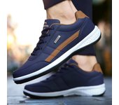 Zapatos casuales de moda para hombre, zapatillas de tenis al aire libre, ligeras, cómodas, con cordones, entrenador de PU, tamaño más pequeño de lo normal para hombres 39