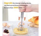 Batidor semiautomático para huevos, batidor Manual de acero inoxidable, utensilios para crema, mezclador de cocina, herramientas para huevos