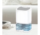 Deshumidificador eléctrico compacto, silencioso, con apagado automático y absorbente de humedad, portátil, para armario, hogar, baño y oficina. blanco