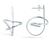Les Trésors De Lily [Q4055] - Boucles Argent 'Chorégraphie' argenté (rhodié) - 35x20 mm plata