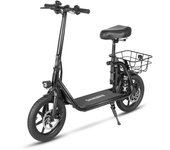 Patinete eléctrico plegable ligero SAMEBIKE SM-C02 con asiento, 14 pulgadas, para uso urbano, 500 W, 36 V, 13 Ah negro